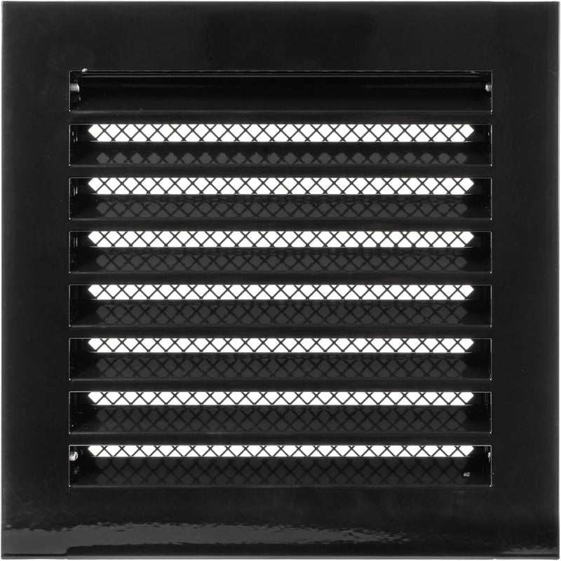 ECOPRO VENT 8" x 8" Inch Square Black Galvanized Steel Ventilation Grille with Metal Mesh (Duct 8" x 8"/Grille 10" x 10") HVAC - Heating, Cooling Air Intake Louvered Vent - Exhaust Outdoor Vent System Duct Cover - Image 1